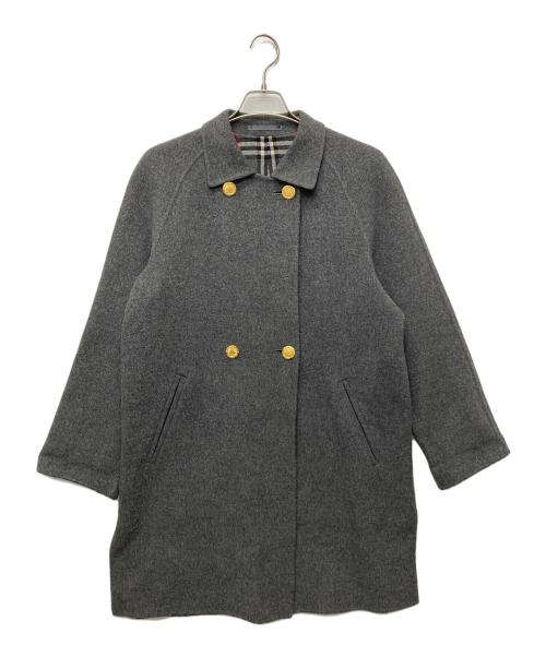 Burberry's（バーバリー）Burberry's (バーバリーズ) 金釦カシミヤ混ウールコート グレー サイズ:38の古着・服飾アイテム