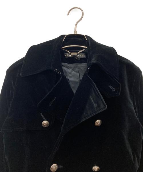 RALPH LAUREN BlackLabel（ラルフローレンブラックレーベル）RALPH LAUREN BlackLabel (ラルフローレンブラックレーベル) ベロアダブルコート ブラック サイズ:Mの古着・服飾アイテム