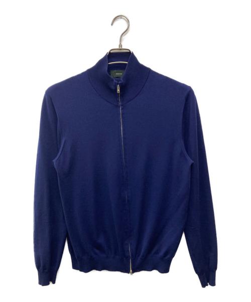 Zanone（ザノーネ）Zanone (ザノーネ) ジップアップニット ネイビー サイズ:48の古着・服飾アイテム