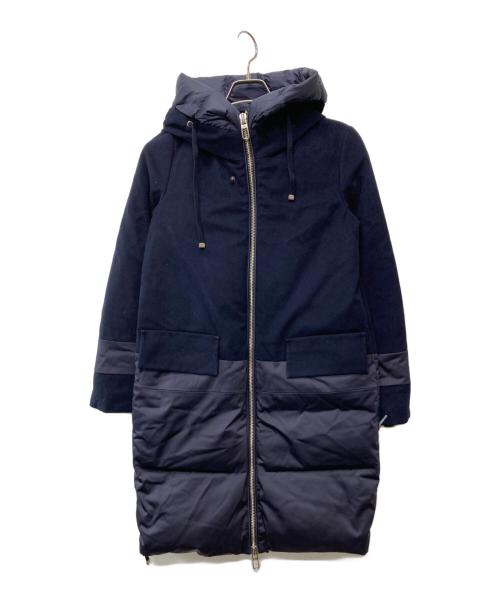 DUNO（デュノ）DUNO (デュノ) HARUKO フードロングダウンジャケット ネイビー サイズ:40の古着・服飾アイテム
