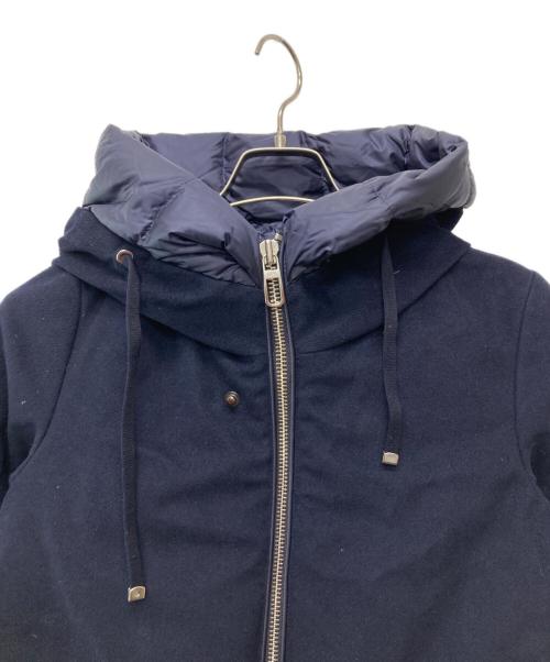 DUNO（デュノ）DUNO (デュノ) HARUKO フードロングダウンジャケット ネイビー サイズ:40の古着・服飾アイテム