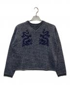 VIVIENNE TAMヴィヴィアンタム）の古着「ドラゴンラメジャガードニット/14275073」｜ネイビー