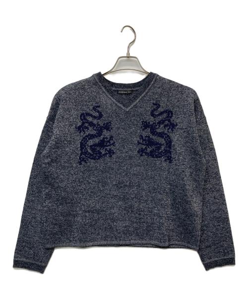 VIVIENNE TAM（ヴィヴィアンタム）VIVIENNE TAM (ヴィヴィアンタム) ドラゴンラメジャガードニット/14275073 ネイビー サイズ:38の古着・服飾アイテム