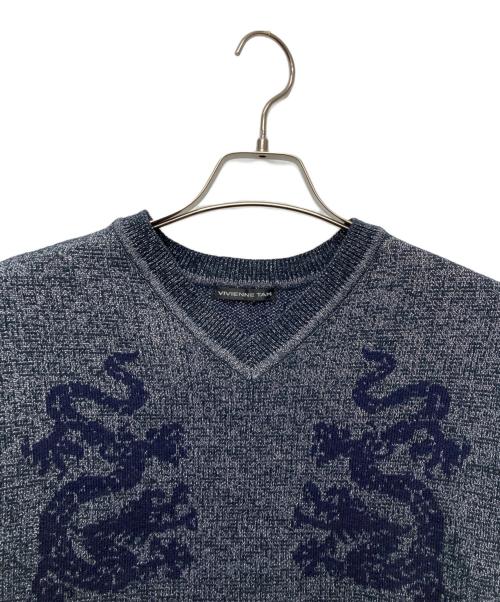 VIVIENNE TAM（ヴィヴィアンタム）VIVIENNE TAM (ヴィヴィアンタム) ドラゴンラメジャガードニット/14275073 ネイビー サイズ:38の古着・服飾アイテム