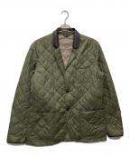 dunhillダンヒル）の古着「襟レザーキルティングテーラードジャケット」｜オリーブ