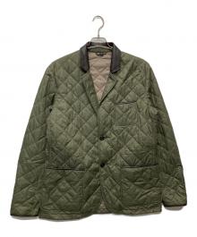 dunhill（ダンヒル）の古着「襟レザーキルティングテーラードジャケット」｜オリーブ