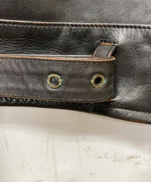 CIDU LEATHERS（シヅレザー）CIDU LEATHERS (シヅレザー) ファー切替レザージャケット ブラウン サイズ:2XLの古着・服飾アイテム