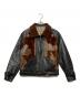 CIDU LEATHERS（シヅレザー）の古着「ファー切替レザージャケット」｜ブラウン