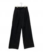 MARGARET HOWELLマーガレットハウエル）の古着「WOOL GABARDINE TROUSERS」｜ブラック