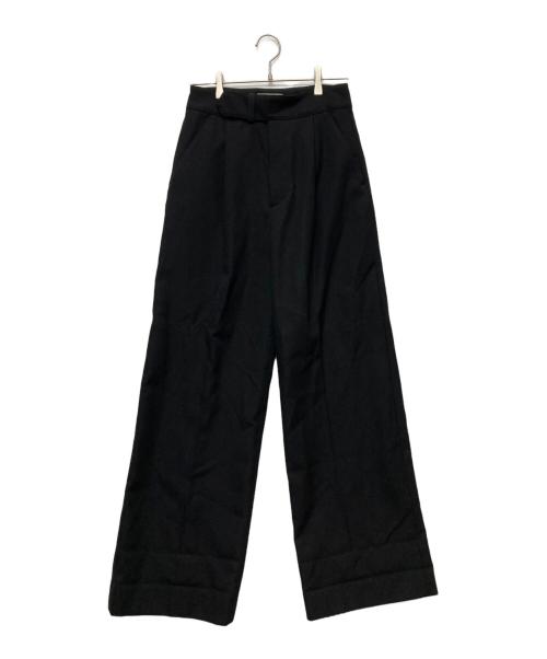 MARGARET HOWELL（マーガレットハウエル）MARGARET HOWELL (マーガレットハウエル) WOOL GABARDINE TROUSERS ブラック サイズ:2の古着・服飾アイテム