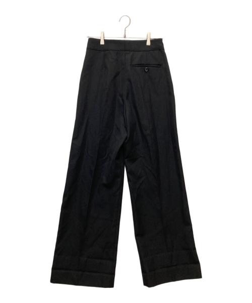 MARGARET HOWELL（マーガレットハウエル）MARGARET HOWELL (マーガレットハウエル) WOOL GABARDINE TROUSERS ブラック サイズ:2の古着・服飾アイテム