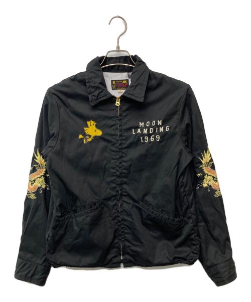 TAILOR TOYO（テーラー東洋）TAILOR TOYO (テーラー東洋) PEANUTS (ピーナッツ) COTTON VIETNAM JACKET “MOON LANDING” ブラック サイズ:Sの古着・服飾アイテム