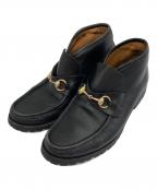 GUCCIグッチ）の古着「ホースビットチャッカーブーツ/0067 114」｜ブラック