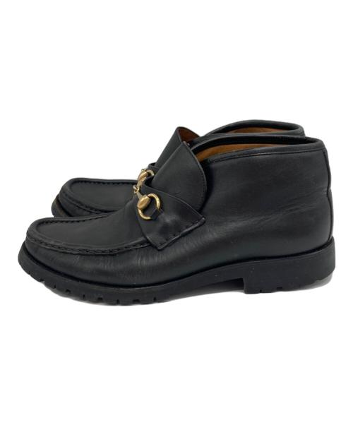GUCCI（グッチ）GUCCI (グッチ) ホースビットチャッカーブーツ/0067 114 ブラック サイズ:411/2の古着・服飾アイテム