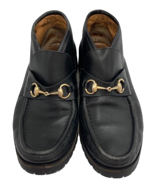 GUCCI（グッチ）GUCCI (グッチ) ホースビットチャッカーブーツ/0067 114 ブラック サイズ:411/2の古着・服飾アイテム