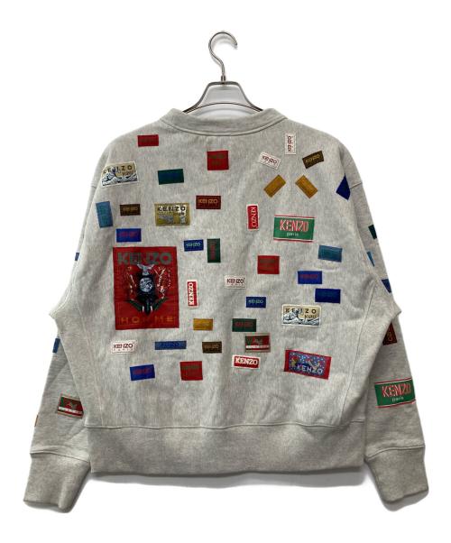 KENZO（ケンゾー）KENZO (ケンゾー) ラベルス オーバーサイズ クルーネックスウェットシャツ/FD55SW4974MC グレー サイズ:Mの古着・服飾アイテム
