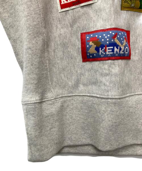 KENZO（ケンゾー）KENZO (ケンゾー) ラベルス オーバーサイズ クルーネックスウェットシャツ/FD55SW4974MC グレー サイズ:Mの古着・服飾アイテム