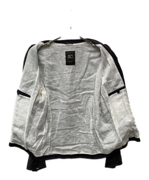 Cinquanta（チンクワンタ）Cinquanta (チンクワンタ) ジップスウェードジャケット パープル サイズ:46の古着・服飾アイテム