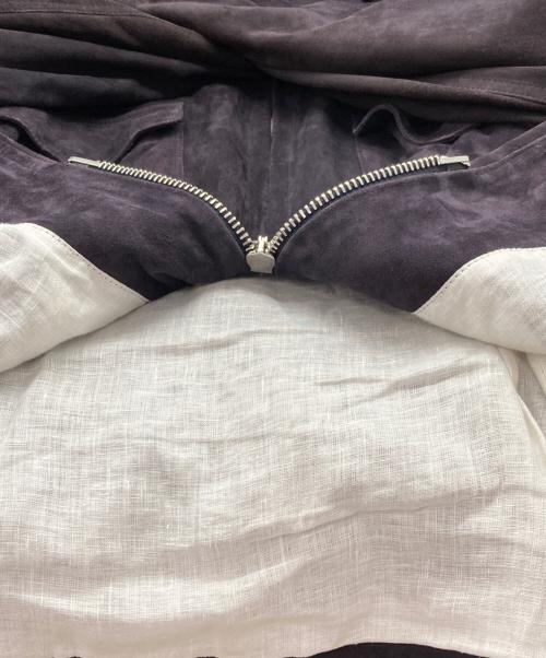 Cinquanta（チンクワンタ）Cinquanta (チンクワンタ) ジップスウェードジャケット パープル サイズ:46の古着・服飾アイテム