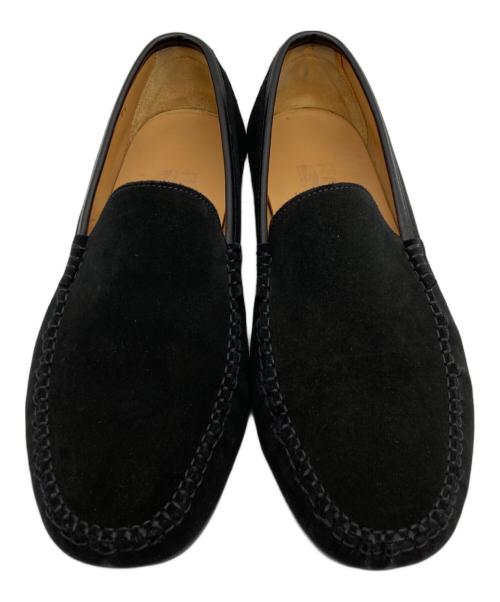 Salvatore Ferragamo（サルヴァトーレ フェラガモ）Salvatore Ferragamo (サルヴァトーレ フェラガモ) スウェードドライビングシューズ ブラック サイズ:91/2の古着・服飾アイテム