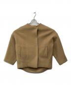 BALLSEYボールジィ）の古着「リップルメルトン ノーカラーコート/11081108001」｜ベージュ