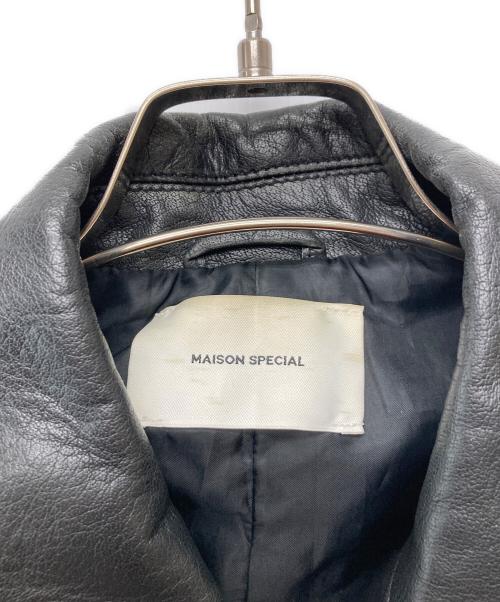 MAISON SPECIAL（メゾンスペシャル）MAISON SPECIAL (メゾンスペシャル) Hand Rub-Off Buffalo Leather Dress-Over Double Short Coat/11232161218 ブラック サイズ:1の古着・服飾アイテム