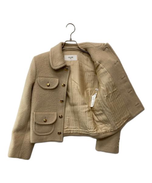 CELINE（セリーヌ）CELINE (セリーヌ) クロディーヌカラージャケット ベージュ サイズ:34の古着・服飾アイテム