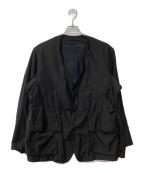 COMOLIコモリ）の古着「コットンサテン ハンティングジャケット/T01-01008」｜ブラック