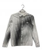 PRADAプラダ）の古着「ストライプジップアップシャツ/UCN330 S211」｜ホワイト