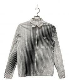 PRADA（プラダ）の古着「ストライプジップアップシャツ/UCN330 S211」｜ホワイト