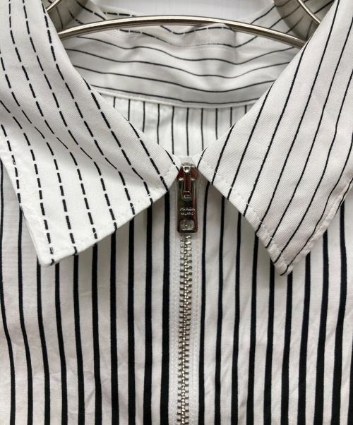 PRADA（プラダ）PRADA (プラダ) ストライプジップアップシャツ/UCN330 S211 ホワイト サイズ:XSの古着・服飾アイテム