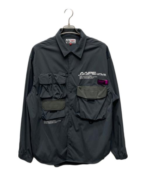 Aape BY A BATHING APE（エーエイプ バイ アベイシングエイプ）Aape BY A BATHING APE (エーエイプ バイ アベイシングエイプ) ポケットコーチジャケット/AAPSTM8372XXG グレー サイズ:Ｌの古着・服飾アイテム