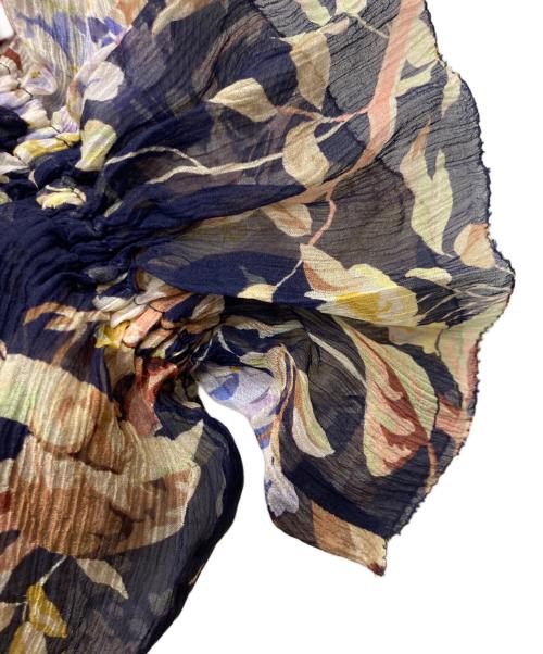 ZIMMERMANN（ジマーマン）ZIMMERMANN (ジマーマン) シルクフラワープリントワンピース ネイビーの古着・服飾アイテム