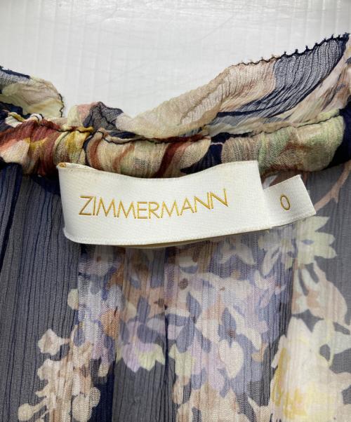 ZIMMERMANN（ジマーマン）ZIMMERMANN (ジマーマン) シルクフラワープリントワンピース ネイビーの古着・服飾アイテム