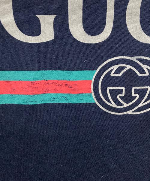 GUCCI（グッチ）GUCCI (グッチ) レオパード ヴィンテージロゴ プリント エンブロイダリーTEE/493117 X9X96 ブラック サイズ:Ｍの古着・服飾アイテム