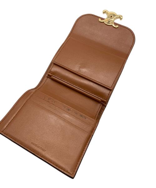 CELINE（セリーヌ）CELINE (セリーヌ) スモールフラップウォレット/トリオンフ/10D783BZG.04LU ブラウンの古着・服飾アイテム