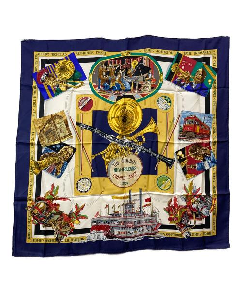 HERMES（エルメス）HERMES (エルメス) HE ORIGINAL NEW ORLEANS CREOLE JAZZ 1923/カレ90 ネイビーの古着・服飾アイテム