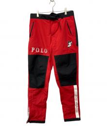 POLO RALPH LAUREN（ポロ・ラルフローレン）の古着「APOLLO PNT-FLAT-PANT」｜ブラック×レッド