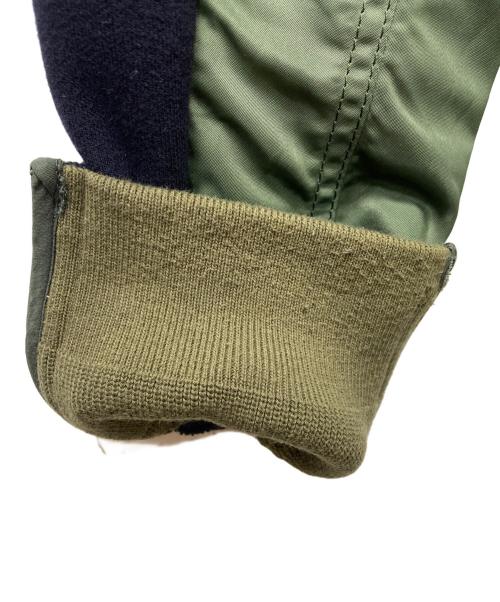 sacai（サカイ）sacai (サカイ) Sponge Sweat x Nylon Twill Hoodie/SCM-057 ネイビーグリーン サイズ:１の古着・服飾アイテム