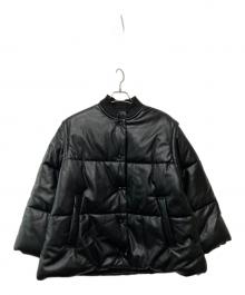 Sea Room lynn（シールームリン）の古着「ECO LEATHER PUFFジャケット/003160030」｜ブラック