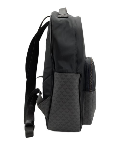 EMPORIO ARMANI（エンポリオ アルマーニ）EMPORIO ARMANI (エンポリオアルマーニ) ナイロンレザー切替リュック ブラックの古着・服飾アイテム
