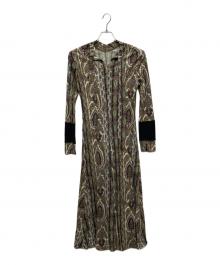 PAUL SMITH（ポールスミス）の古着「ペイズリーロングワンピース/KKPPIA0900」｜グリーン
