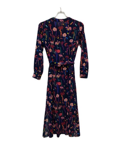 PS Paul Smith（ＰＳポールスミス）PS Paul Smith (ＰＳポールスミス) 総柄ワンピース ネイビー サイズ:３８の古着・服飾アイテム
