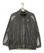 adidasアディダス）の古着「ベルベット オーバーサイズ トラックトップ/IT9403」｜グレー