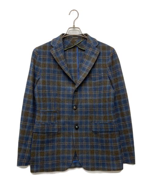 TAGLIATORE（タリアトーレ）TAGLIATORE (タリアトーレ) チェックウールテーラードジャケット/1SMC23F ネイビー サイズ:46/Rの古着・服飾アイテム