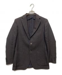 TAGLIATORE（タリアトーレ）の古着「2Bテーラードジャケット」｜ネイビー×ブラウン