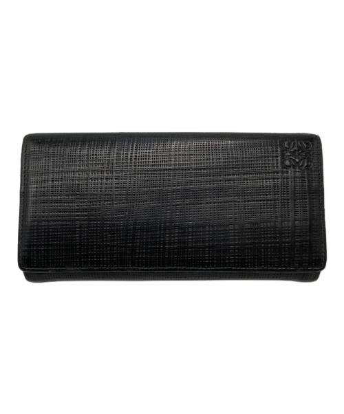 LOEWE（ロエベ）LOEWE (ロエベ) リネン コンチネンタル ウォレット/101704 ブラックの古着・服飾アイテム