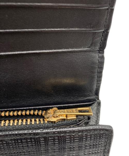 LOEWE（ロエベ）LOEWE (ロエベ) リネン コンチネンタル ウォレット/101704 ブラックの古着・服飾アイテム