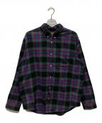 SUPREMEシュプリーム）の古着「Brushed Plaid Flannel Shirt」｜グリーン×パープル