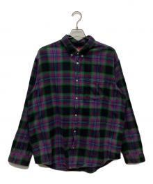 SUPREME（シュプリーム）の古着「Brushed Plaid Flannel Shirt」｜グリーン×パープル